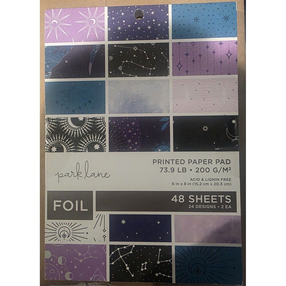 Park Lane Foil 12x12 Scrapbook Paper Pad Halloween Skulls Snakes Esoteric NEW